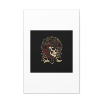 Ride or Die Skull Canvas | Western Skull Art, Gothic Americana