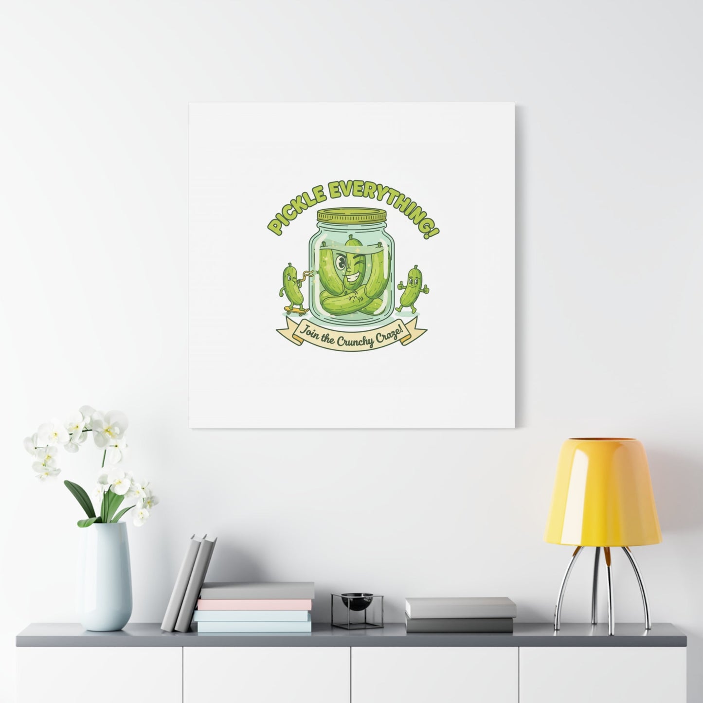Pickle Everything! Matte Canvas | Brine Design, Pickle Lover Art