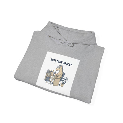 Work Horse Jockey Hoodie | corporate burnout parody, office horse design