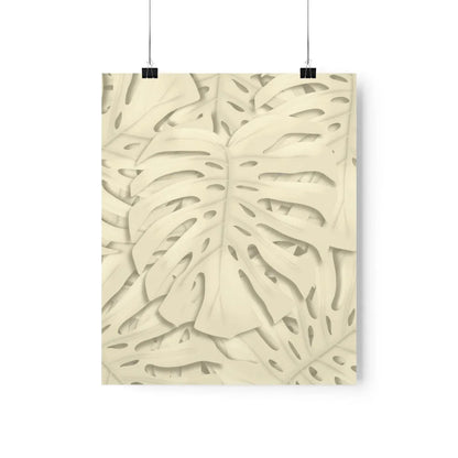 Beige Monstera Botanical Print – Unframed Wall Art