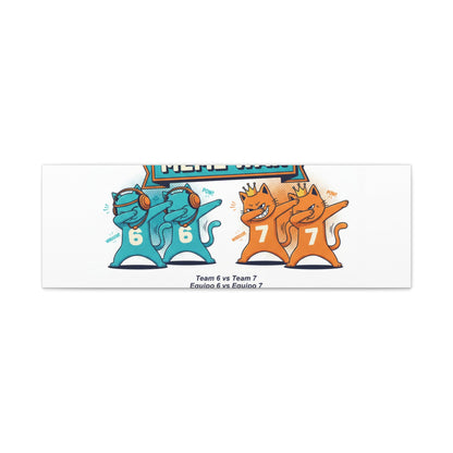 Meme War: Six vs. Seven Canvas Wall Art