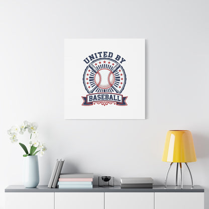 United by Baseball Canvas | Patriotic Baseball Graphic, Red White Blue Wall Art