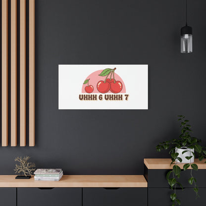 Six Severn Cherry Retro Graphic Canvas | kawaii fruit print, vintage cherry design