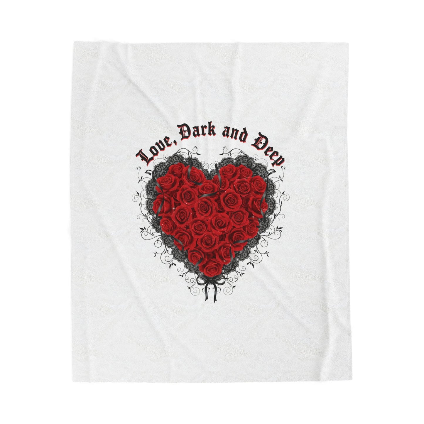 Love, Dark and Deep Heart Plush Blanket | gothic romance, 80s new romantic