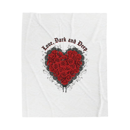 Love, Dark and Deep Heart Plush Blanket | gothic romance, 80s new romantic