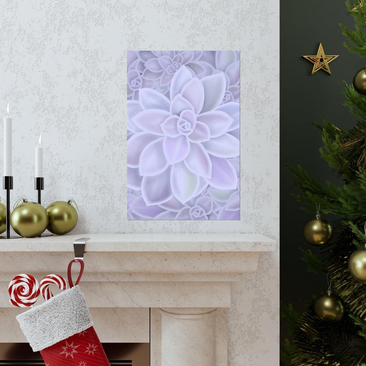 Graptopetalum Murasaki Succulent Pattern Botanical Print – Unframed Wall Art