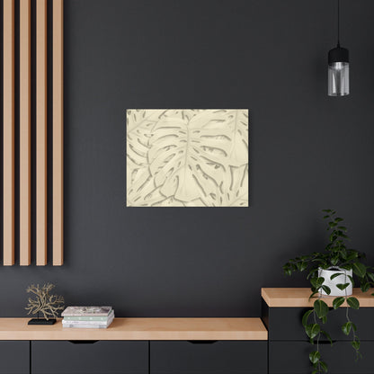 Beige Monstera Canvas Print – Botanical Wall Art
