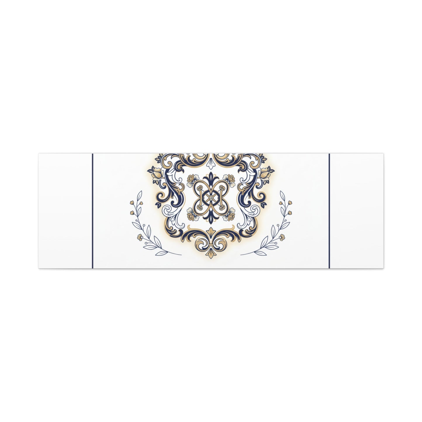 Ornate Brooch Emblem Canvas | Vintage Formalwear Accents, Baroque Print