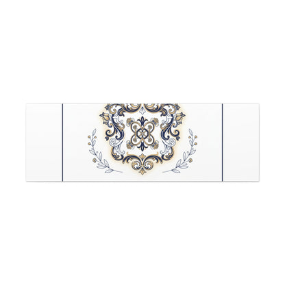 Ornate Brooch Emblem Canvas | Vintage Formalwear Accents, Baroque Print