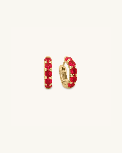 Birthstones Huggie Hoops