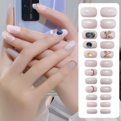 Fake Nail Patches Hand Wearing Art