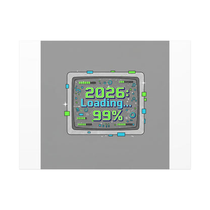 2026 Loading 99% Canvas | NYE countdown, retro system interface
