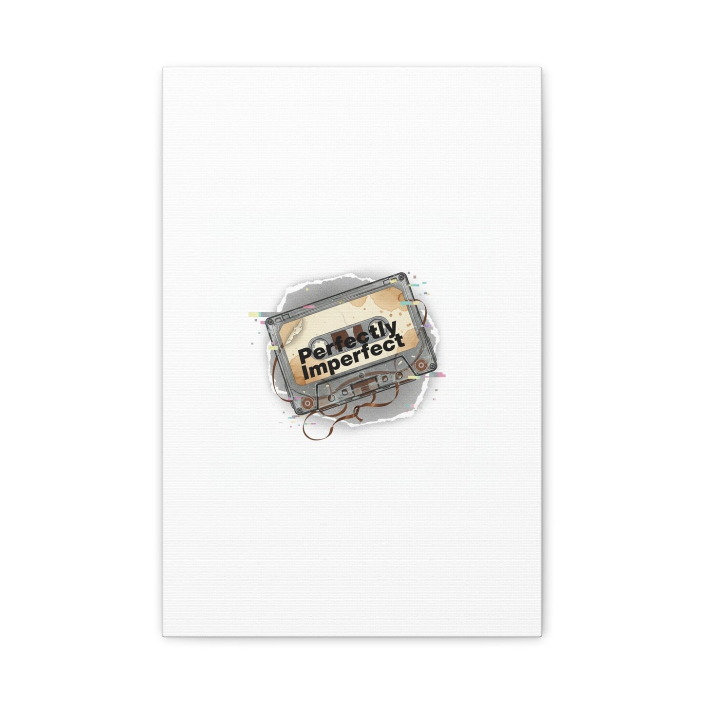 Perfectly Imperfect Cassette, Canvas Print | Analog Error, glitch art static