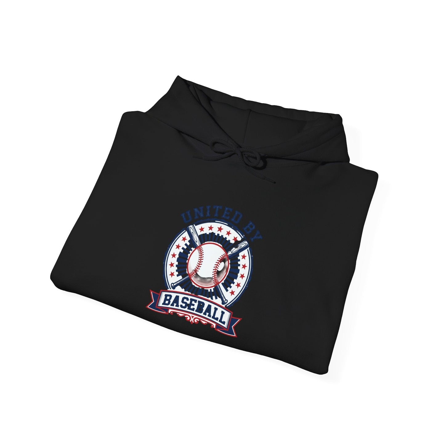 United by Baseball Hoodie | patriotic baseball graphic, vintage ballpark aesthetic