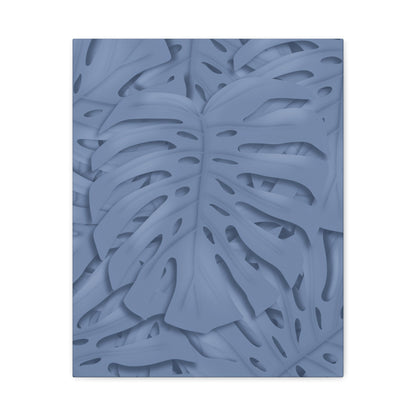 Blue Monstera Canvas Print – Botanical Wall Art