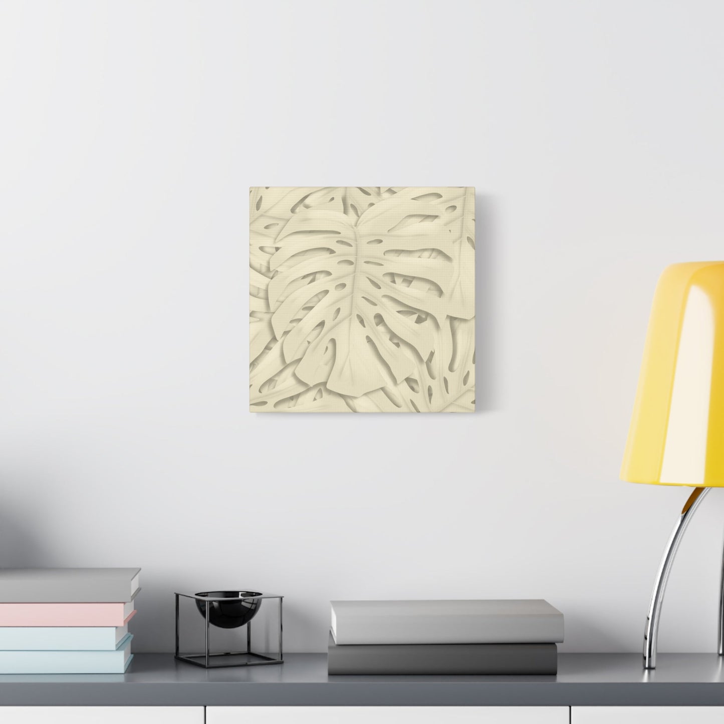 Beige Monstera Canvas Print – Botanical Wall Art