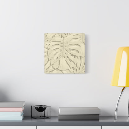 Beige Monstera Canvas Print – Botanical Wall Art