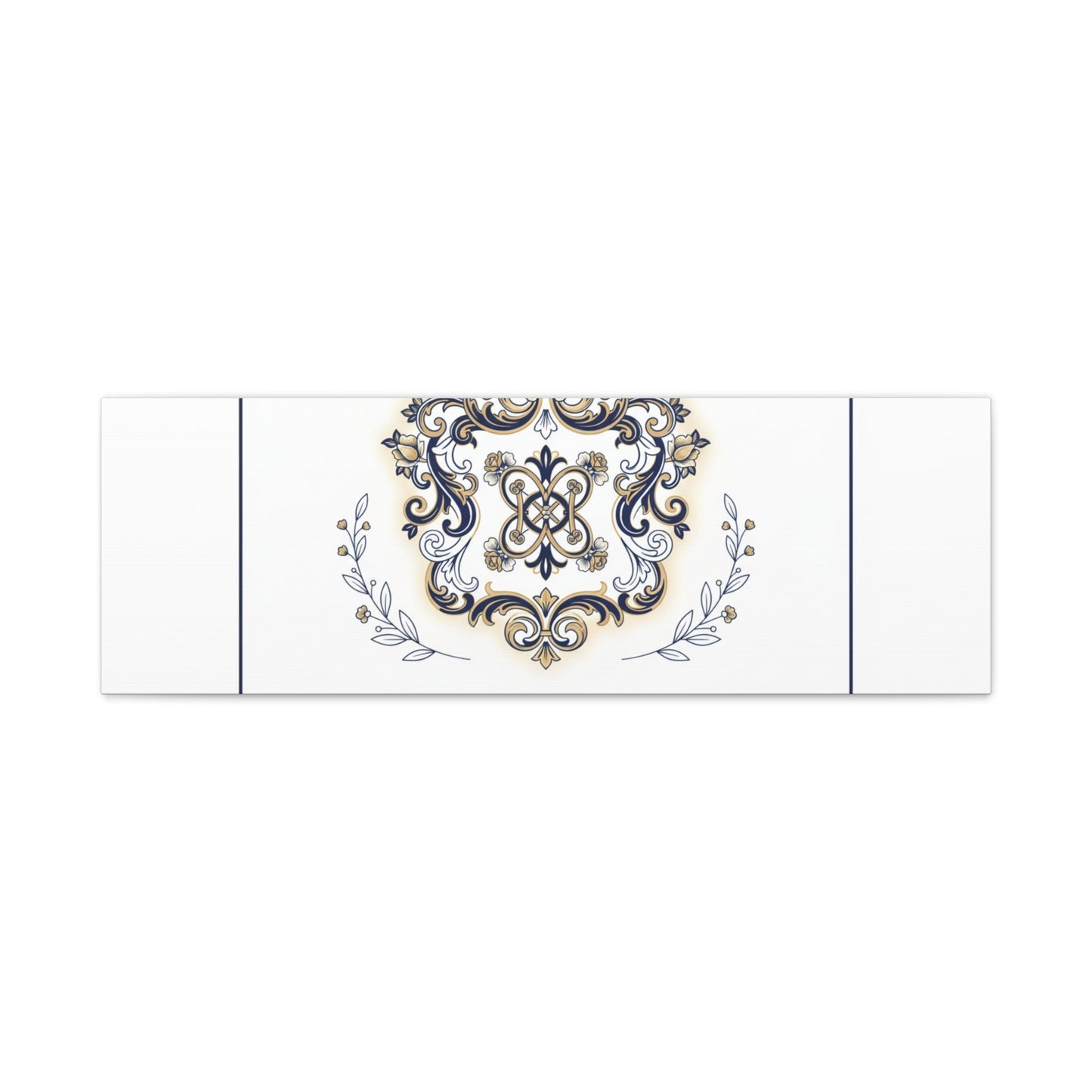 Ornate Brooch Emblem Canvas | Vintage Formalwear Accents, Baroque Print