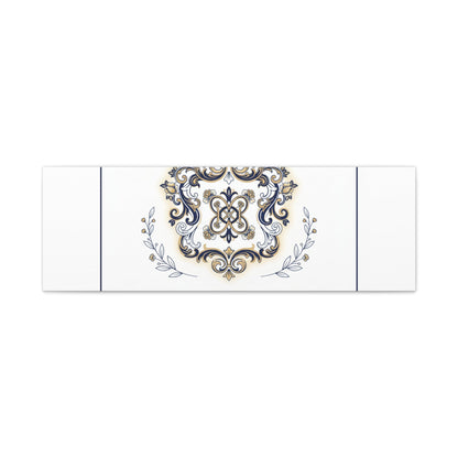 Ornate Brooch Emblem Canvas | Vintage Formalwear Accents, Baroque Print