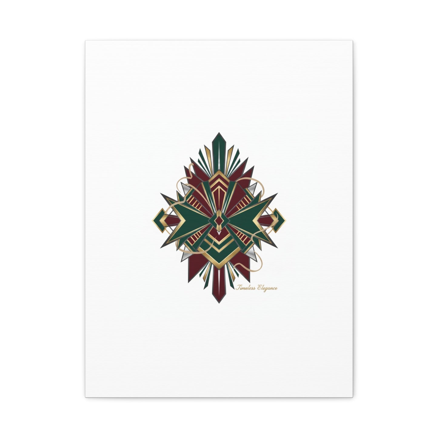 Art Deco geometric brass print Canvas | Neo-Deco chrome & gold fan motif