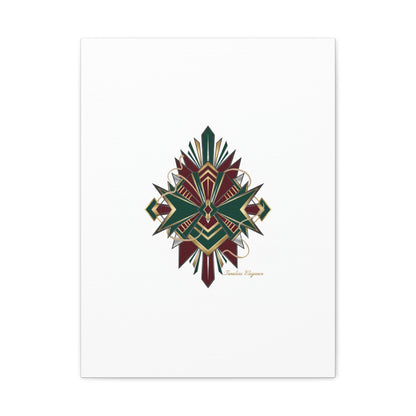 Art Deco geometric brass print Canvas | Neo-Deco chrome & gold fan motif