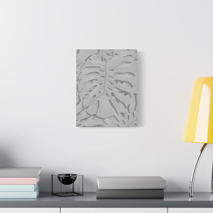Soft Grey Monstera Canvas Print – Botanical Wall Art