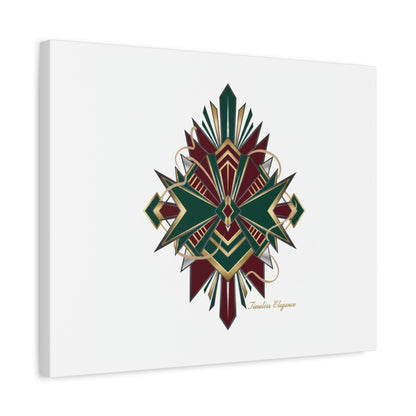 Art Deco geometric brass print Canvas | Neo-Deco chrome & gold fan motif