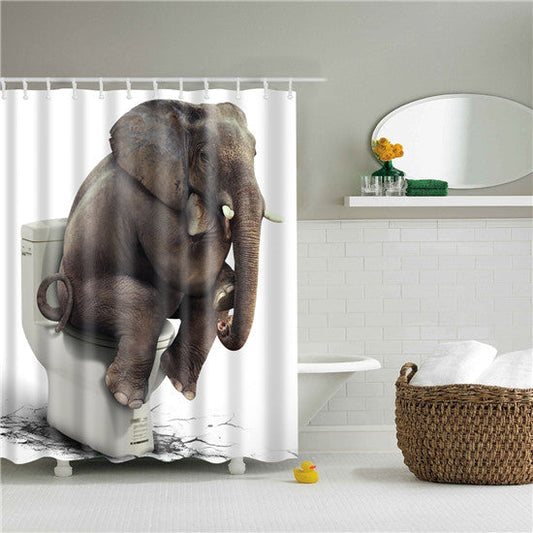 3D digital printing waterproof shower curtain