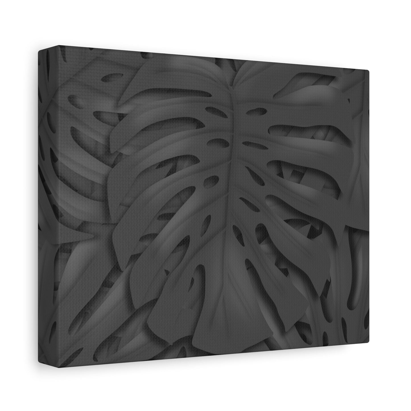Charcoal Monstera Canvas Print – Botanical Wall Art