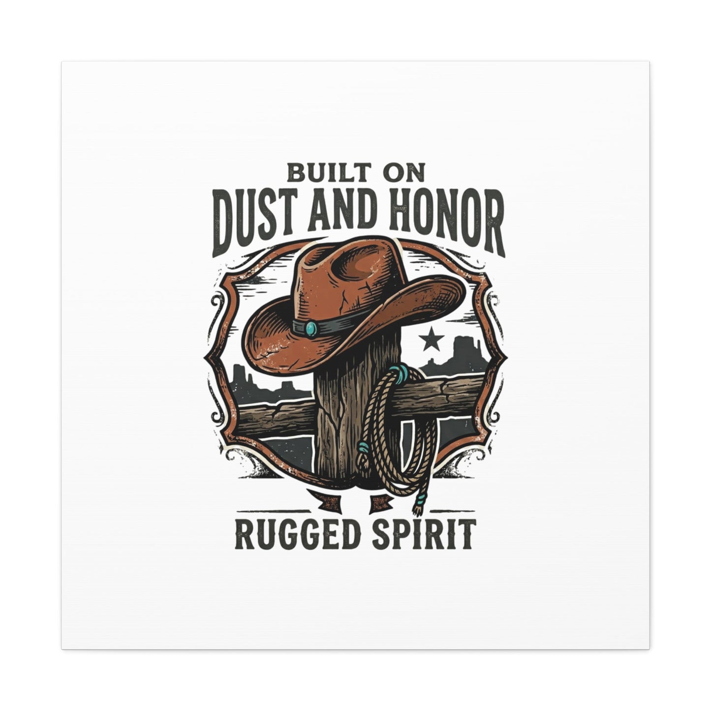 Built on Dust and Honor Canvas | Western cowboy, vintage Americana