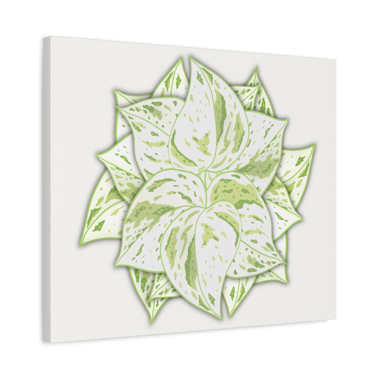 Snow Queen Pothos Canvas Print – Botanical Wall Art