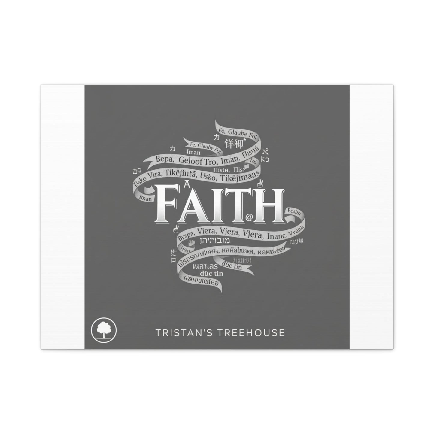 handwritten faith ribbon Canvas | sketch aesthetic, doodle design