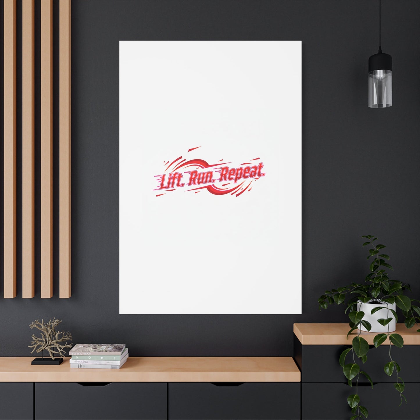 Lift Run Repeat Canvas | Fitness Wall Art, Gym Motivation