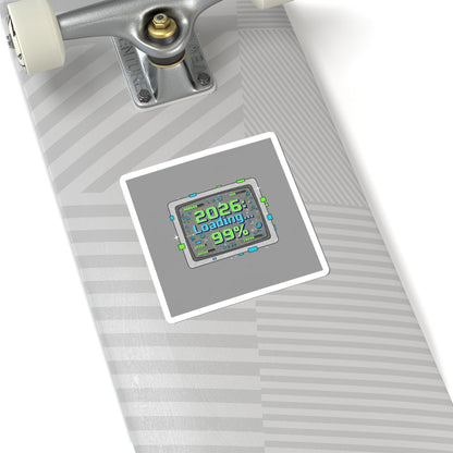 2026 Loading 99% Kiss-Cut Stickers | NYE countdown, retro system UI