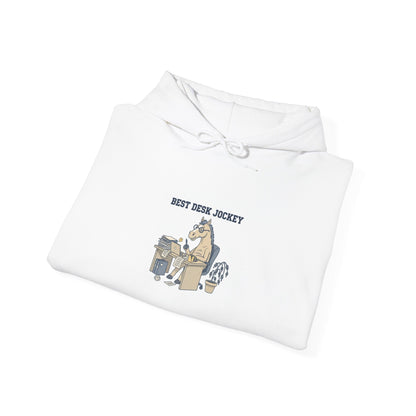 Work Horse Jockey Hoodie | corporate burnout parody, office horse design