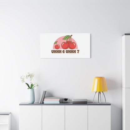 Six Severn Cherry Retro Graphic Canvas | kawaii fruit print, vintage cherry design