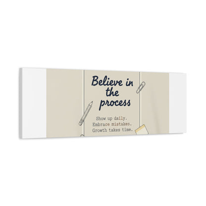 Believe in the Process Canvas | analogue note to self, handwritten reminder décor