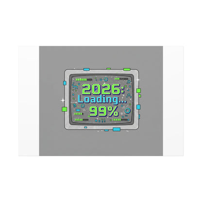2026 Loading 99% Canvas | NYE countdown, retro system interface
