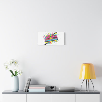 Stay Chill Crash Hard Canvas, neon graffiti crash out art | meltdown sticker style