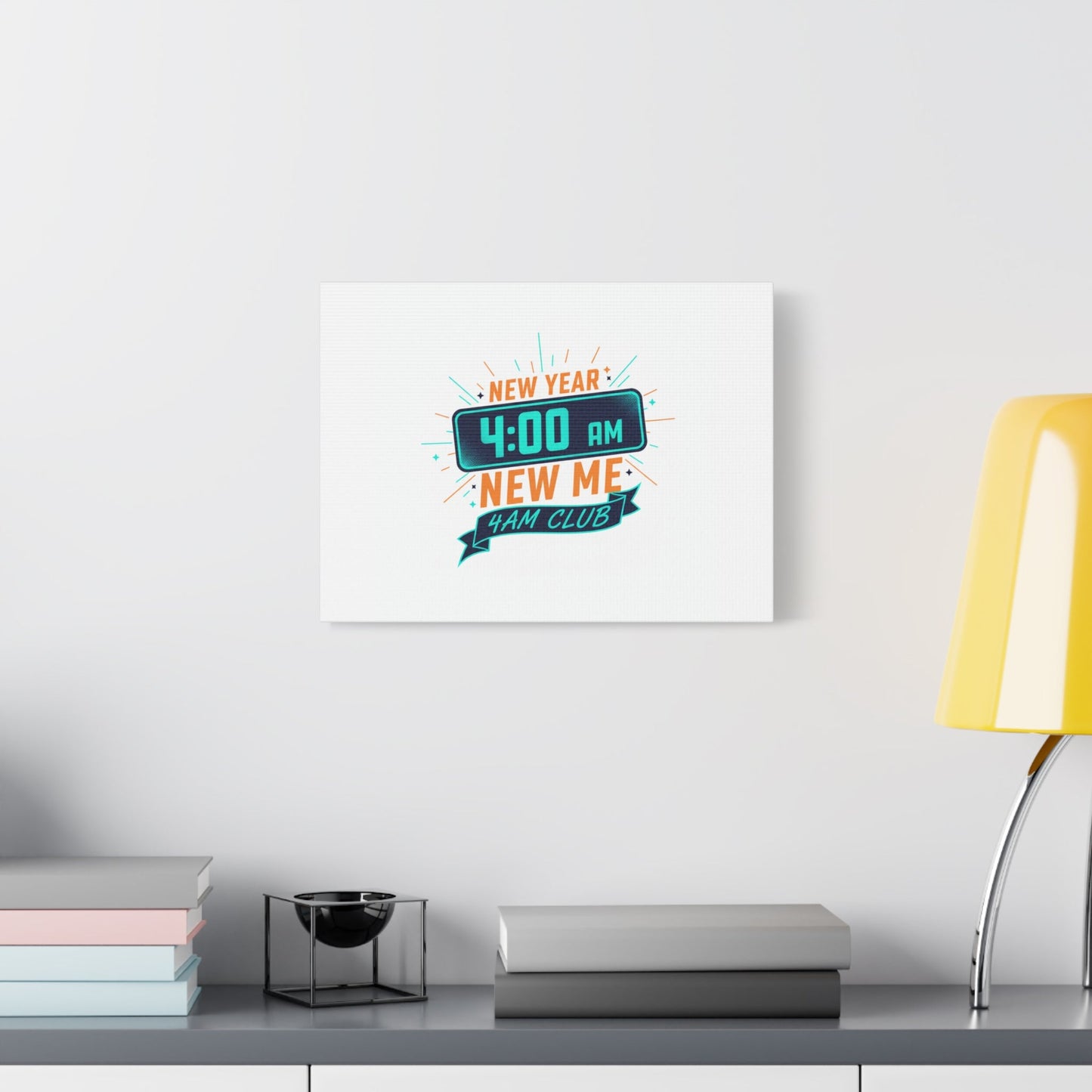 4AM Club New Year Graphic Canvas | Holiday Party Novelty, Festive New Year Decor