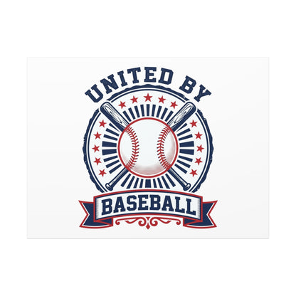 United by Baseball Canvas | Patriotic Baseball Graphic, Red White Blue Wall Art