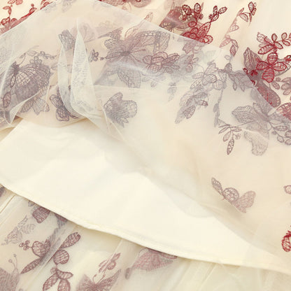 Mid-length Three-dimensional Butterfly Mesh Skirt