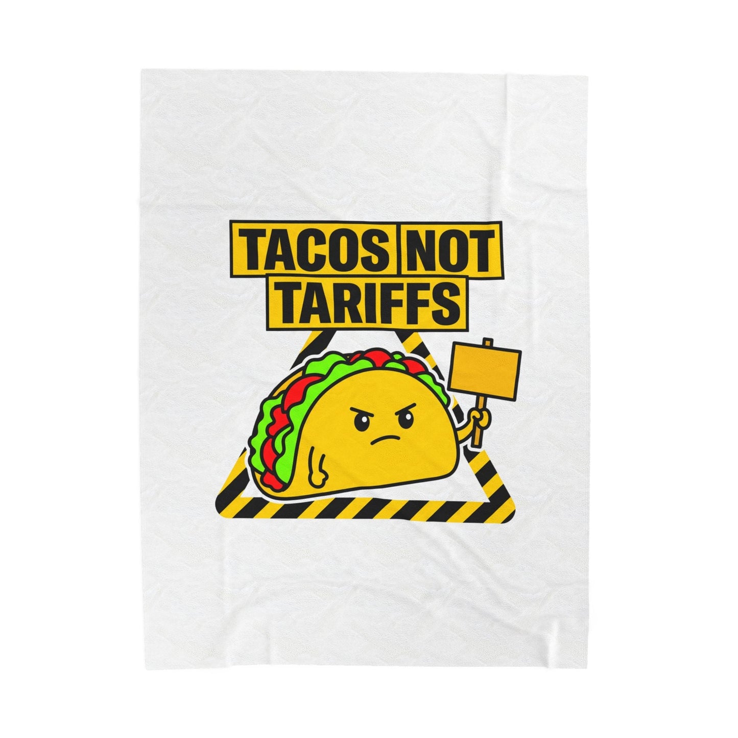 TACOS NOT TARIFFS Blanket | taco pun, protest typography