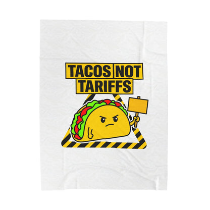 TACOS NOT TARIFFS Blanket | taco pun, protest typography
