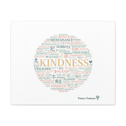 Kindness Word Cloud Canvas | Fresh Start Minimalist Wall Art