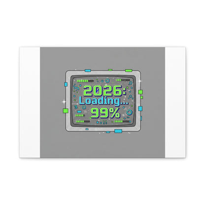 2026 Loading 99% Canvas | NYE countdown, retro system interface