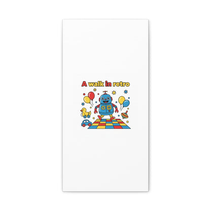 Retro Toy Robot Canvas | Throwback Kid, Primary Color Nostalgia