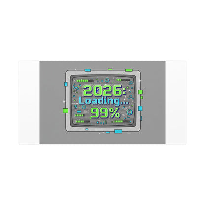 2026 Loading 99% Canvas | NYE countdown, retro system interface