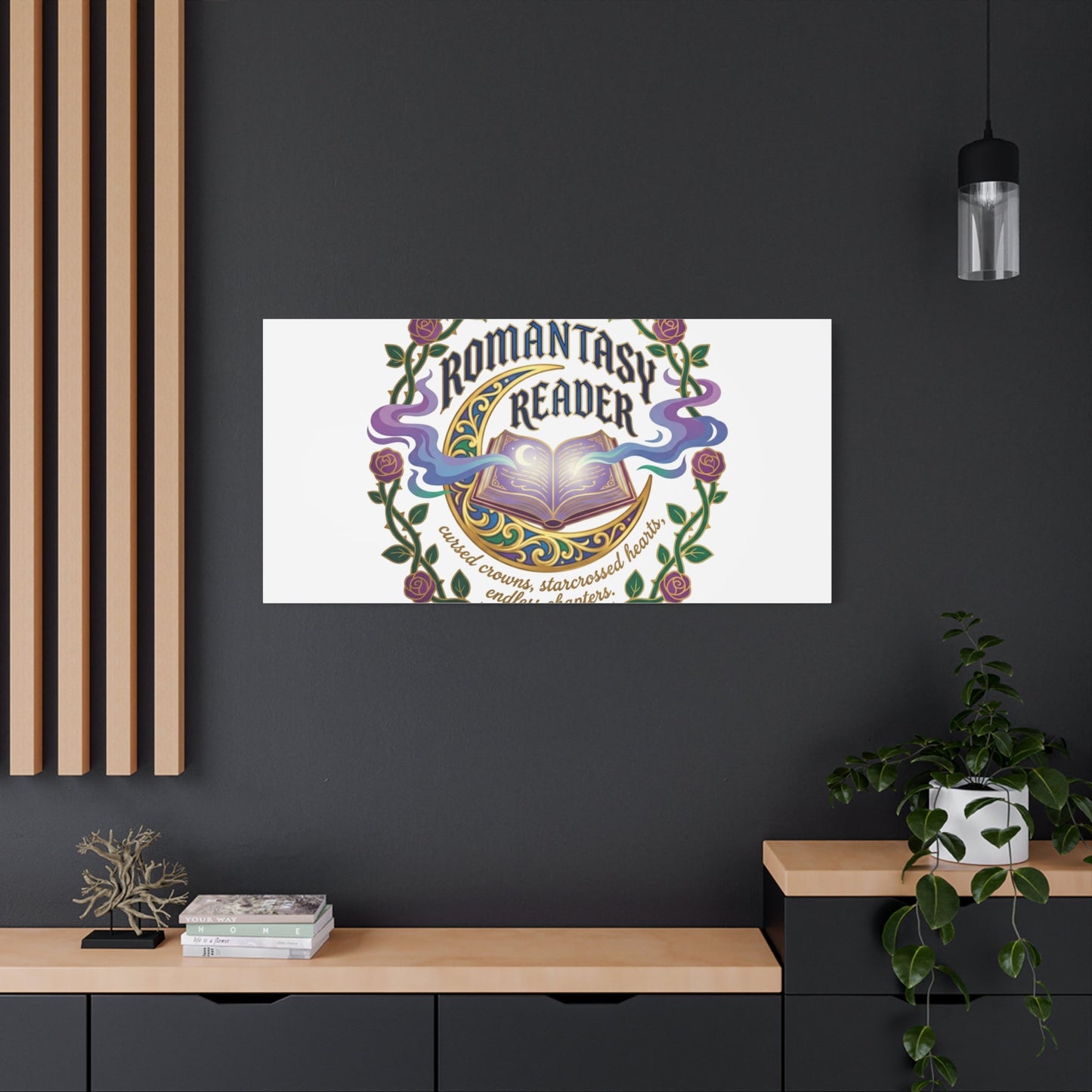 Romantasy Reader Canvas Print | enchanted bookish celestial gothic