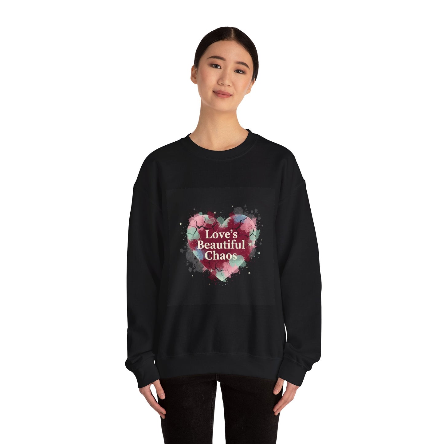 Love's Beautiful Chaos Sweatshirt | soft grunge heart, distressed collage